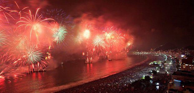 Véspera de Ano Novo no exterior -